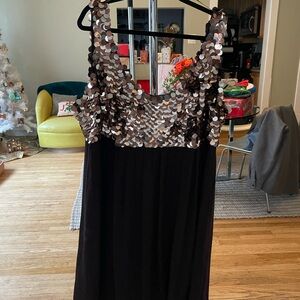 R&M Richards brown Dress with bronze Sequin Embellishments